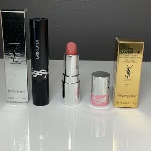 Yves Saint Laurent’s New Lash Latex Mascara & #201 lipstick Travel Size, new